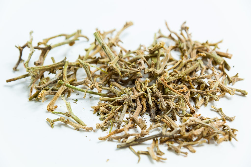 A pile of collected cannabis stems