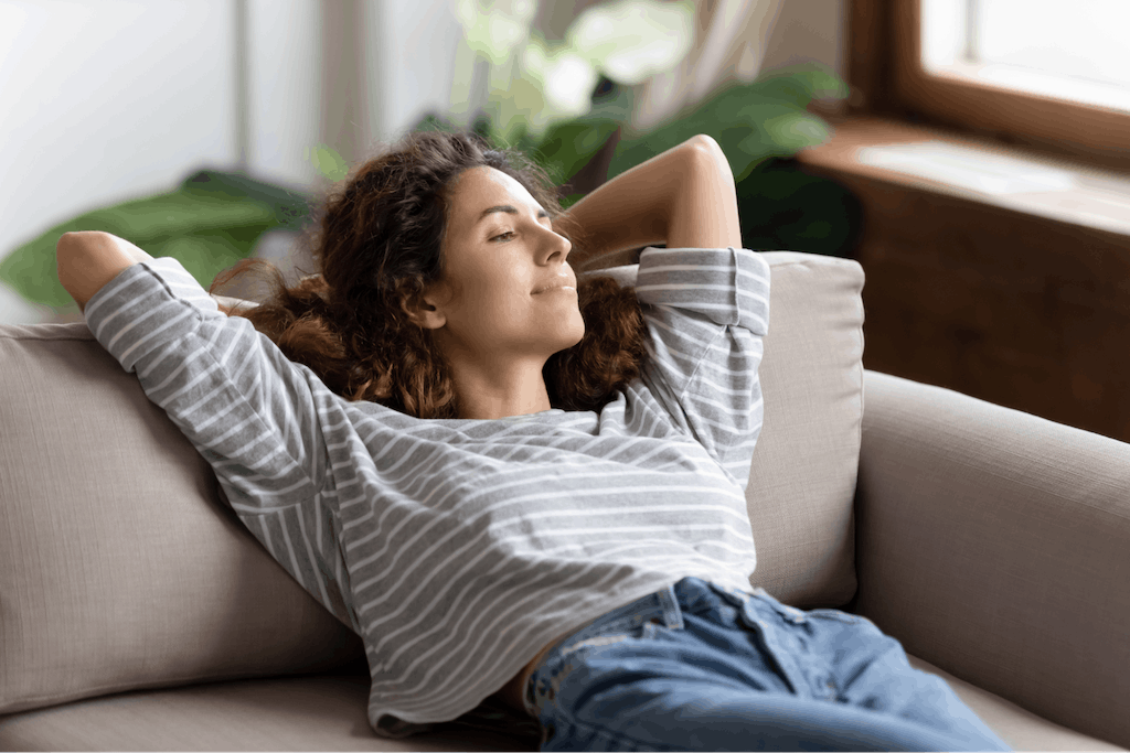 A young woman looking healthy and relaxed.